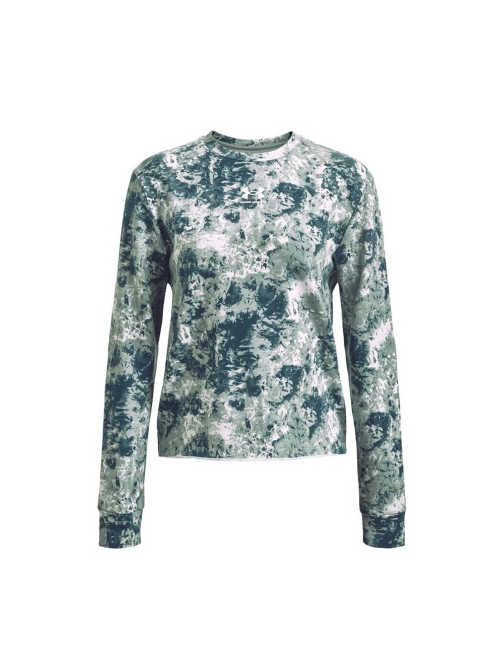 Under Armour Rival Terry Print Crewneck Women’s Plus Size 3X Opal Green/White